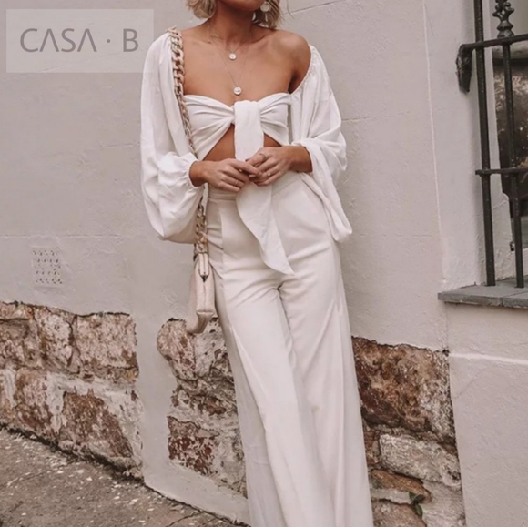 5⭐️CASA B | Lolita front tie blouson sleeve top - Picture 4 of 7